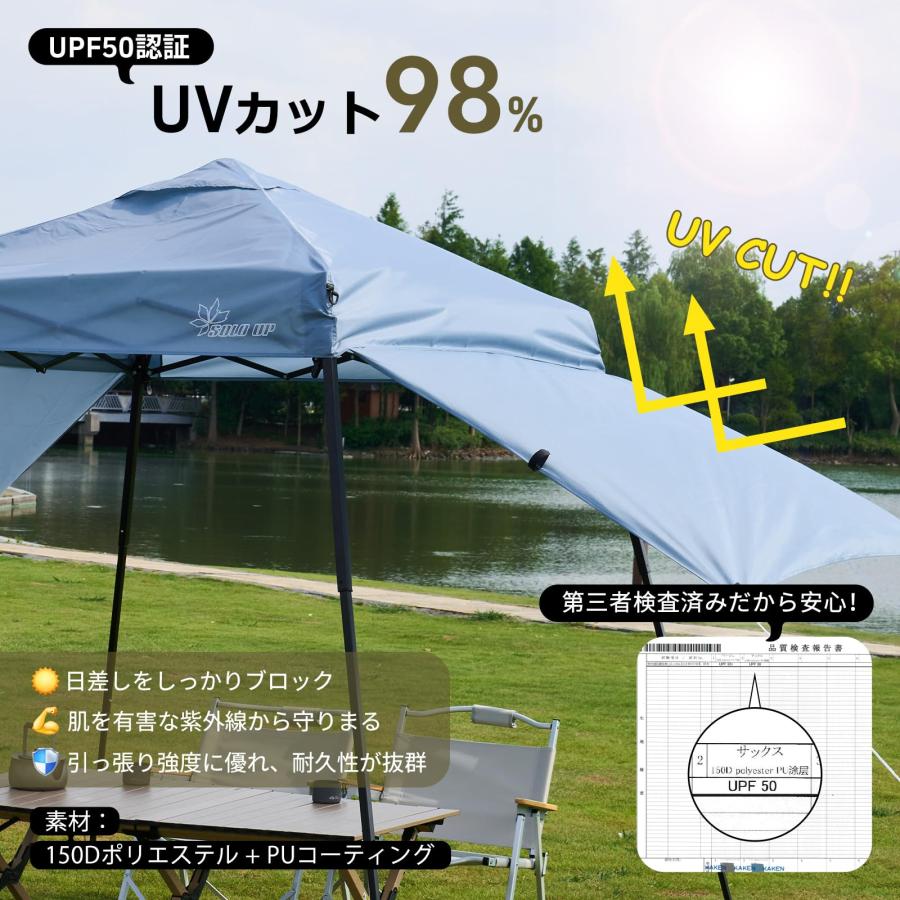 【新品・未使用】サイドシート２枚付き　耐水・UVカットテント 1.5mコンパクト】タープテント サイドシート2枚付き 収納バッグ付属