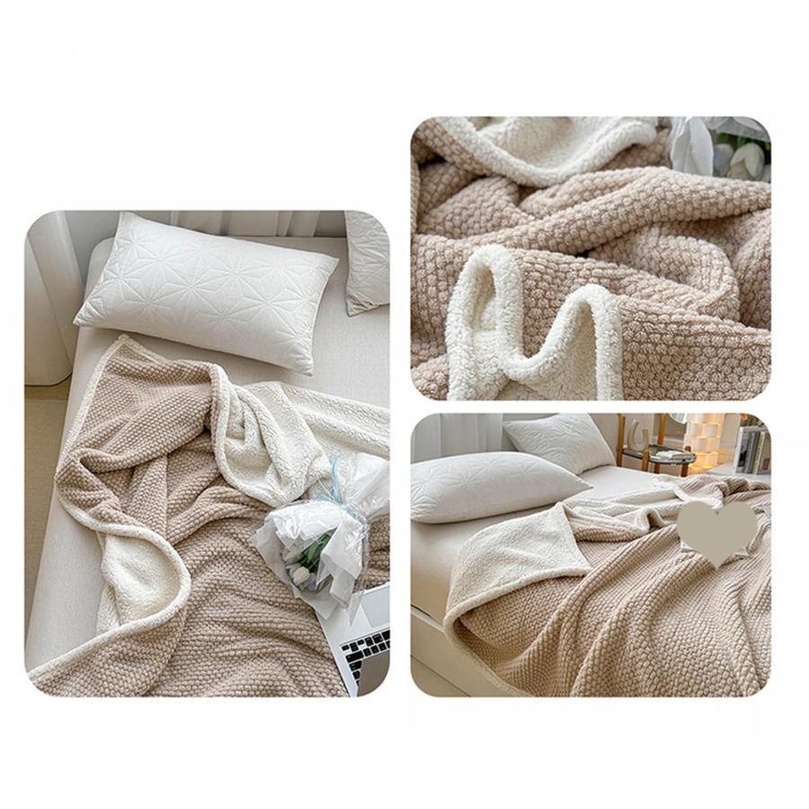 ボア毛布 セミダブル 180x200cm 暖かい 掛け布団 通年使用 大きいサイズ ハーフケット 接触冷感 速乾 お昼寝 大人用 ブランケット 高機能 発熱 5 寝具 洗濯可能_24