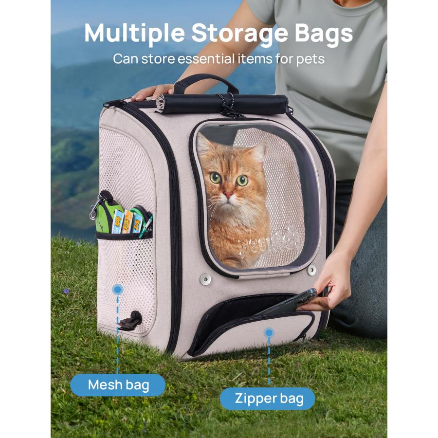 ペットバックパック バブル リュック 犬 猫 キャリー リュック 透明な窓 通気性 猫キャリーバッグ 猫 小中型犬用 バッグ 折り畳み 旅行 通院 防災 避難用_19