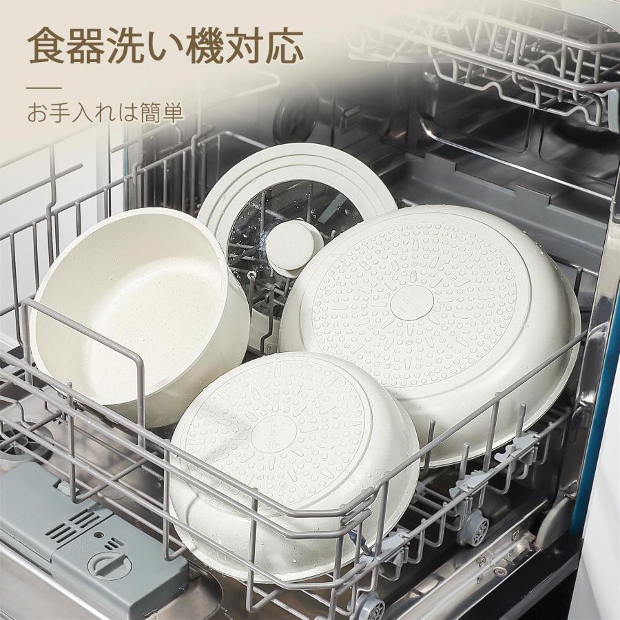 フライパン セット 8点 鍋セット 食洗機対応 セラミックコーティング