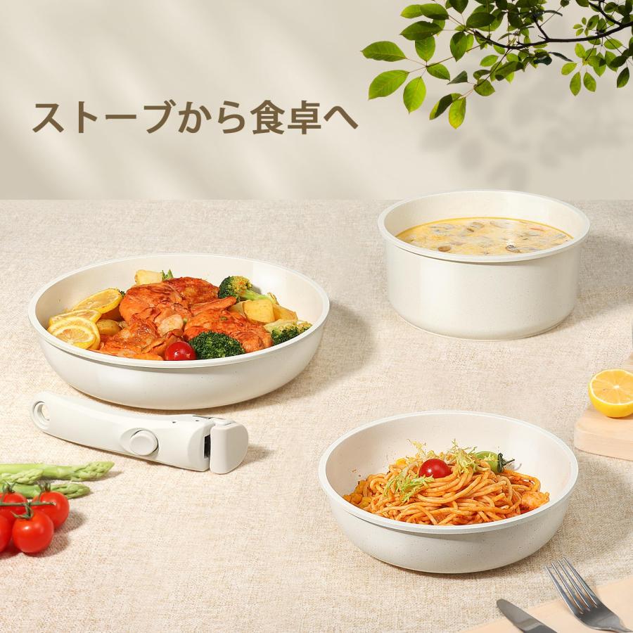鍋・フライパンセット ノンスティック フライパン セット 8点 鍋セット 食洗機対応 セラミックコーティング