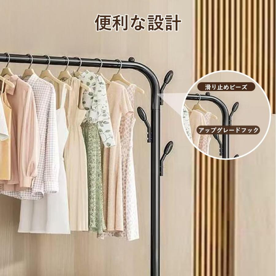 ハンガーラック キャスター付き 【防塵カバー付き】 大容量 多機能 洋服ラック パイプハンガー 衣装ラック コート掛け 2段棚付き 安定性 組立簡単_16