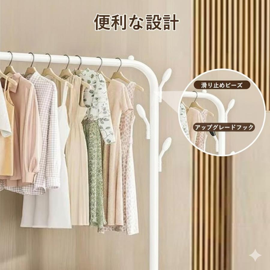 ハンガーラック キャスター付き 【防塵カバー付き】 大容量 多機能 洋服ラック パイプハンガー 衣装ラック コート掛け 2段棚付き 安定性 組立簡単_9