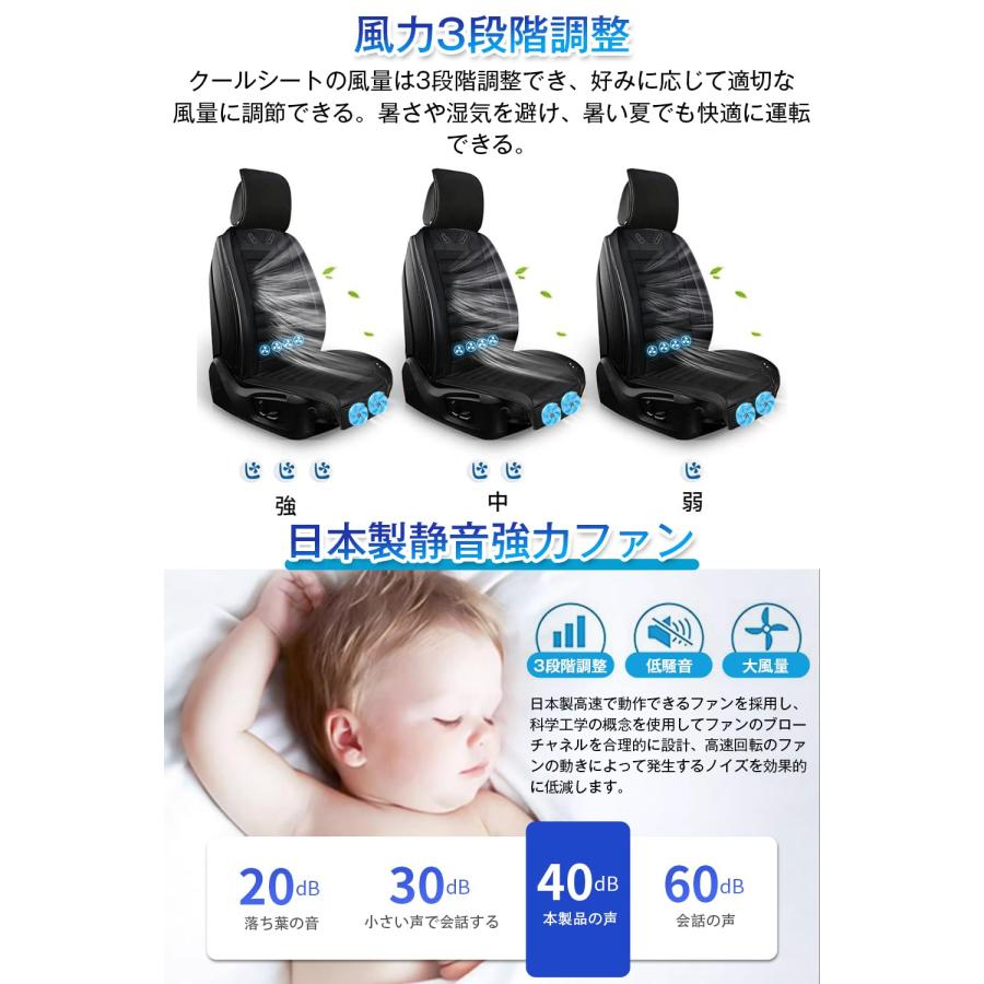クールシート カーシート 【2026風量強化版 2枚超大型強力ファン+4枚