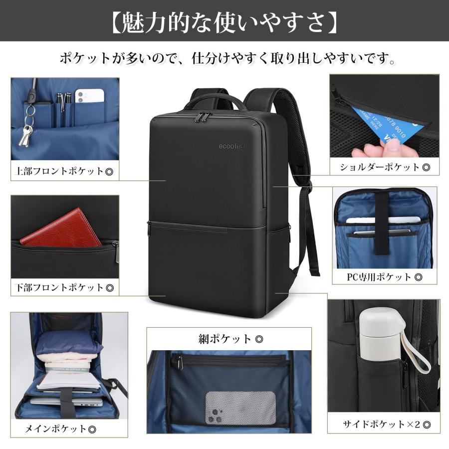 【在庫セール】ビジネスリュック メンズ 防水 15.6インチ PCリュック 止水 ビジネスリュック メンズ 防水 15.6インチ PCリュック 止水ファスナー