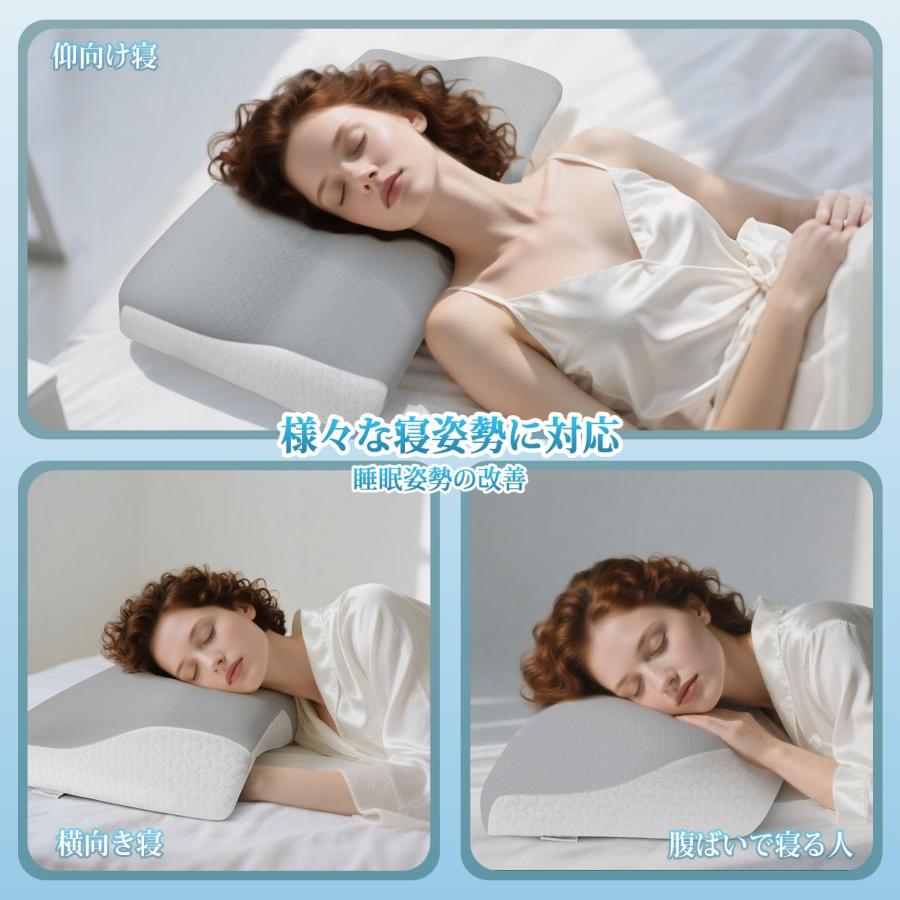 枕 深い眠り枕 首が痛くならない 温度調節 低反発まくら 抗菌 消臭 調