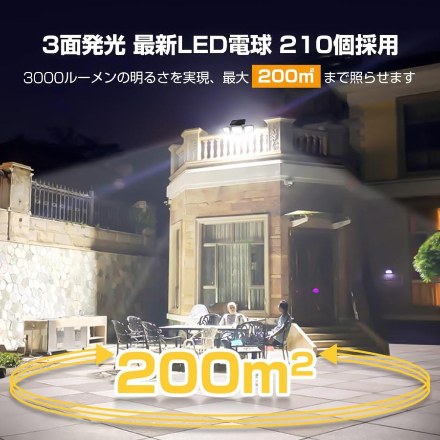 アセキ」ソーラーライト 屋外 防水 センサーライト 極高輝度 360°角度