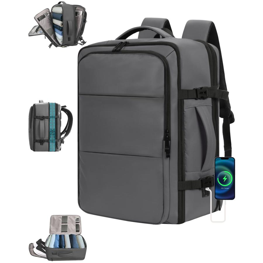 旅行 リュック 大容量 40L 機内持ち込み ビジネス バックパック【拡張機能?デュアルUSBポート】 15.6型PC対応 多機能 登山リュック_10
