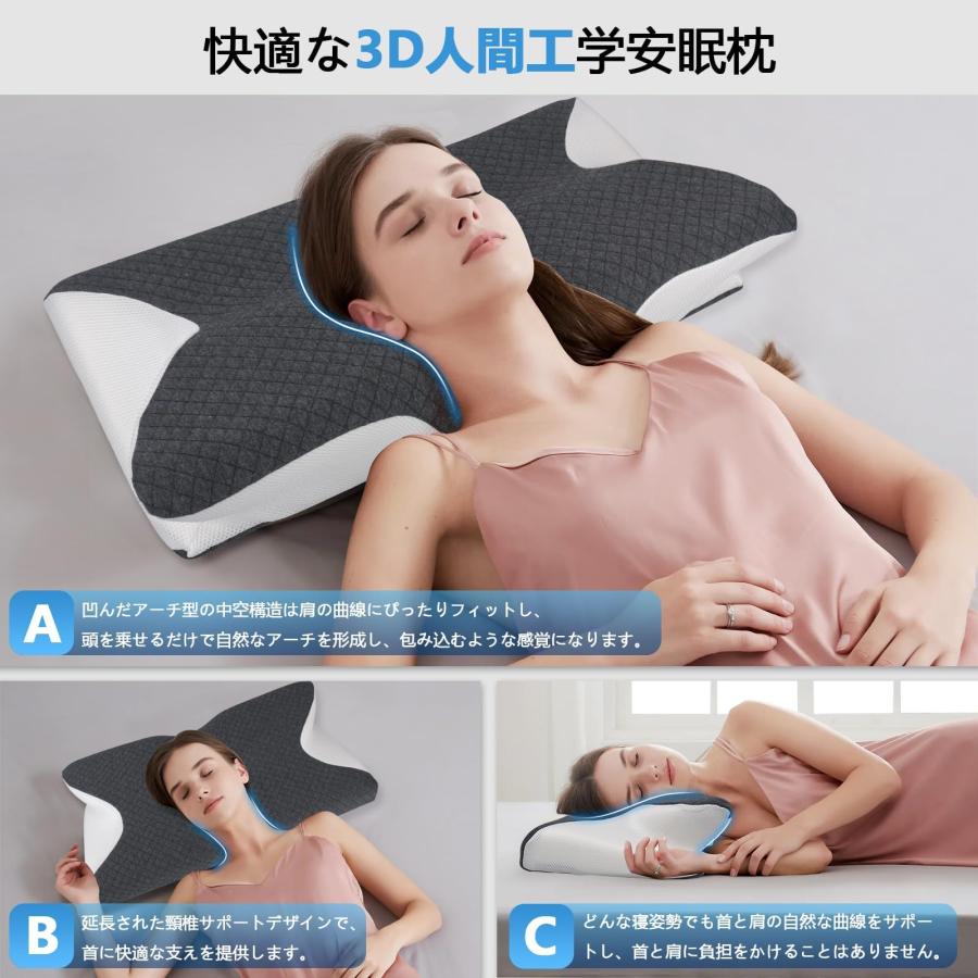 枕 首が痛くならない 低反発 まくら 低反発枕【人間工学・凹型中空設計