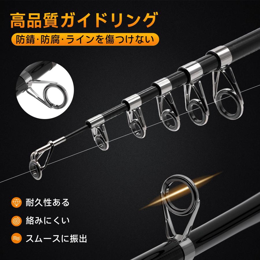 コンパクトロッド 投げ竿 振り出し竿 90%カーボン率 超軽量 携帯型