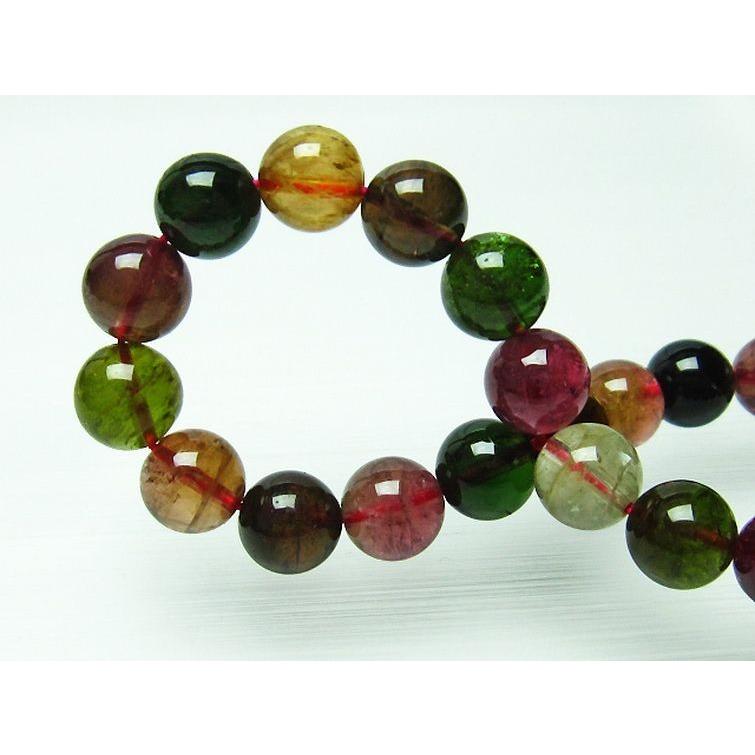 ミックスカラー トルマリン ブレスレット 9mm H144-49 : 誠安