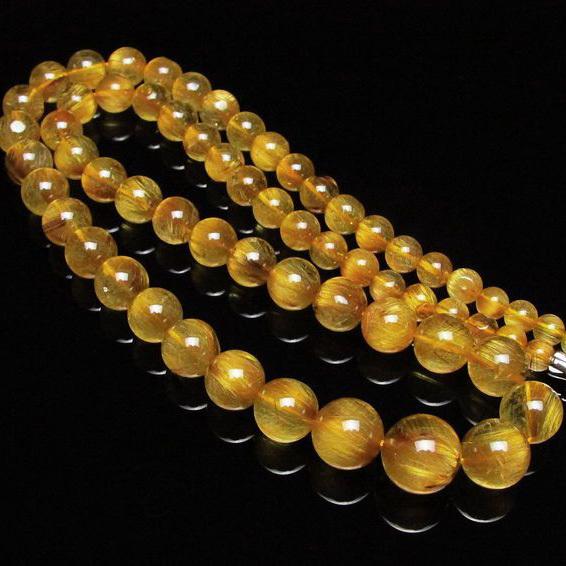 ルチルクォーツ ネックレス ゴールドタイチンルチル 13mm h213-13