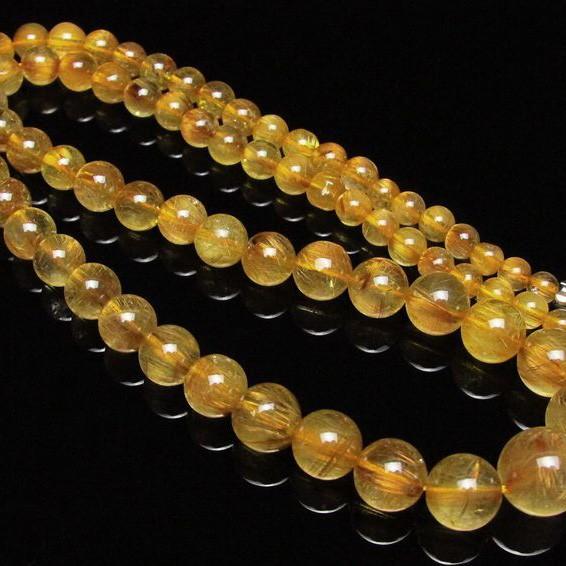 ルチルクォーツ ネックレス ゴールドタイチンルチル 12mm h213-15