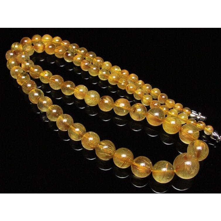 ルチルクォーツ ネックレス ゴールドタイチンルチル 12mm h213-15_1