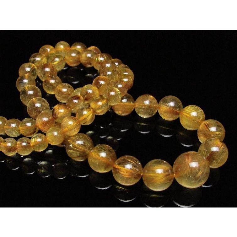 ルチルクォーツ ネックレス ゴールドタイチンルチル 12mm h213-15_2