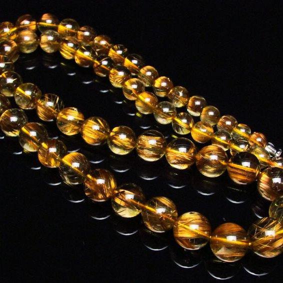 ルチルクォーツ ネックレス ゴールドタイチンルチル  12mm  h213-40