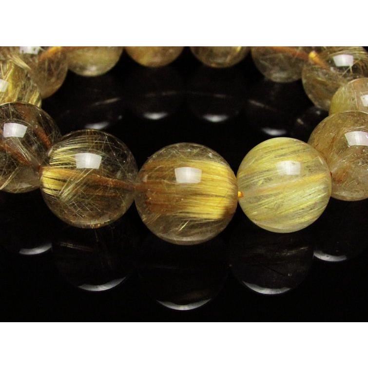 ルチルクォーツ ブレスレット ゴールドタイチンルチル  16mm  k1-1280の画像