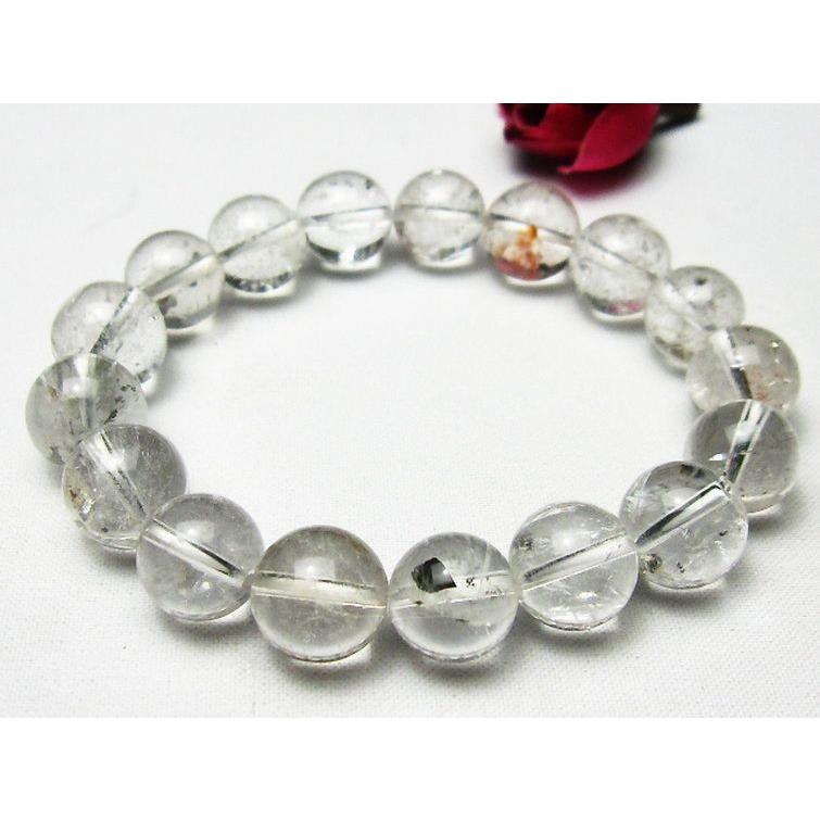 パイライト入り 水晶 ブレスレット 11mm K1-1602 : 誠安天然石専門店