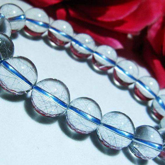 ルチルクォーツ ブレスレット ブルールチル 12mm k1-2227 : 誠安天然石