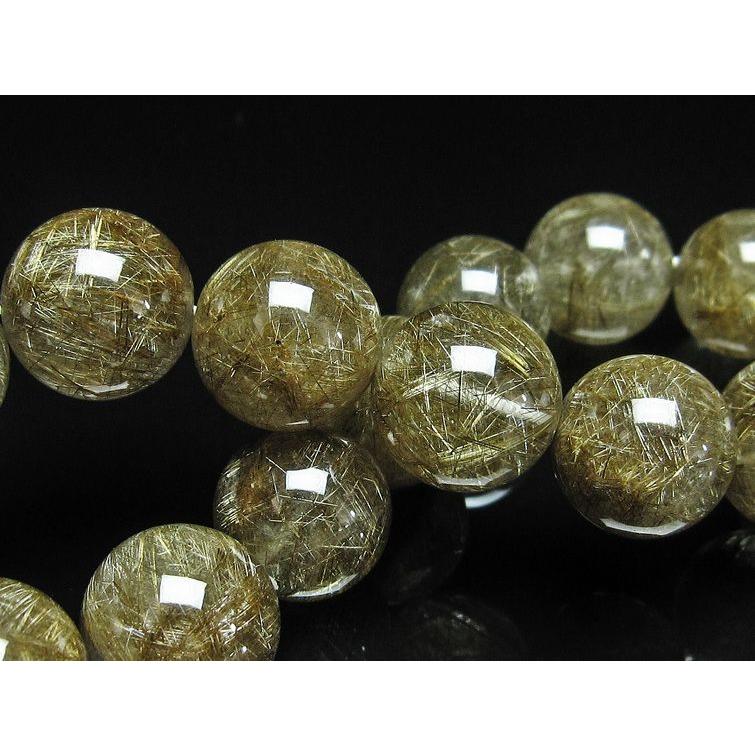プラチナルチルクォーツ ブレスレット  15mm  k117-9の画像