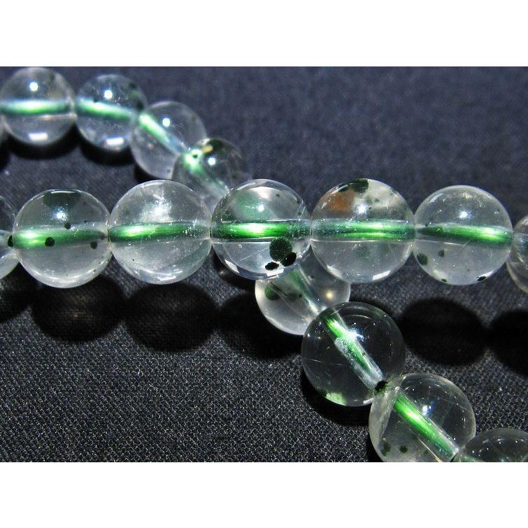 メタモルフォーゼス 緑針入り ブレスレット 9mm l115-483 : 誠安天然石