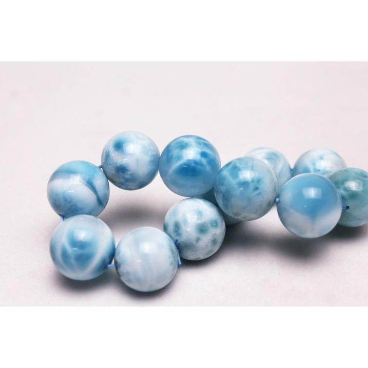 ラリマー ブレスレット 17mm 本物 ドミニカ共和国産 高品質 l2-432 