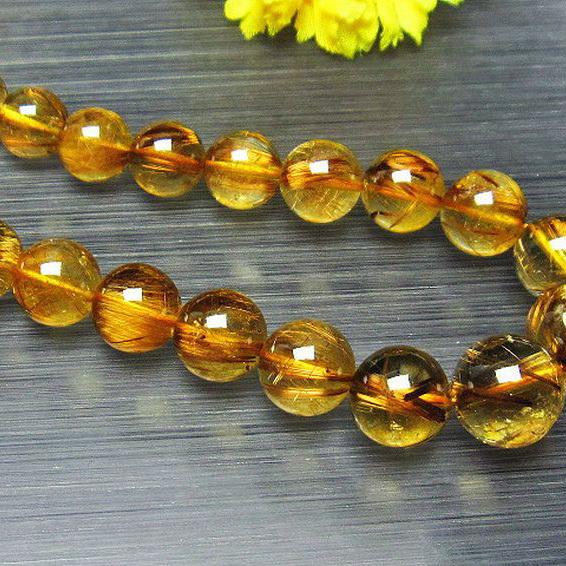 ルチルクォーツ ネックレス ゴールドタイチンルチル 12mm l399-38