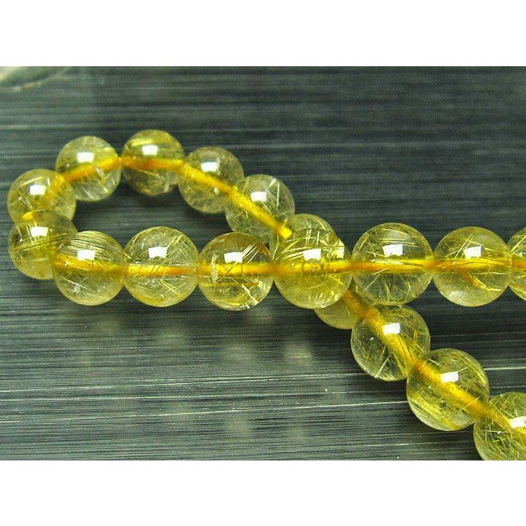 ルチルクォーツ ブレスレット ゴールドタイチンルチル 9mm l68-1769