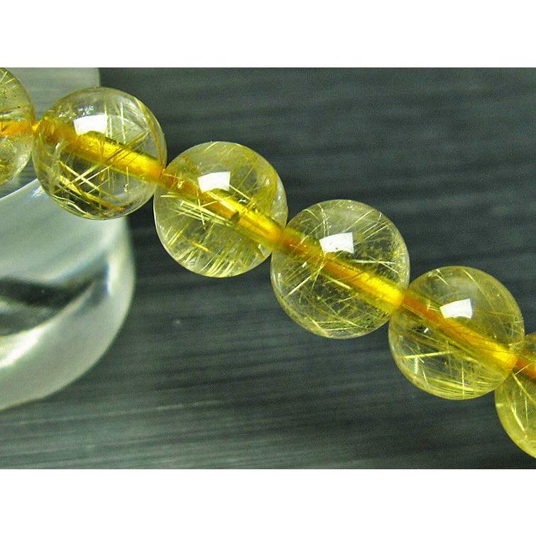 ルチルクォーツ ブレスレット ゴールドタイチンルチル 9mm l68-1769