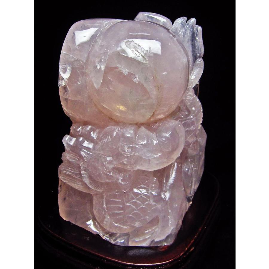 3Kg ローズクォーツ 手彫り 龍 m157-121 : 誠安天然石専門店 - 通販