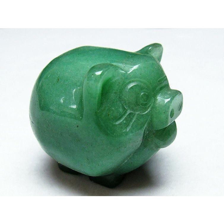 ブタの置物　天然石グリーンアベンチュリン ブタの置物 天然石グリーンアベンチュリン 英国製（石像）ストーン