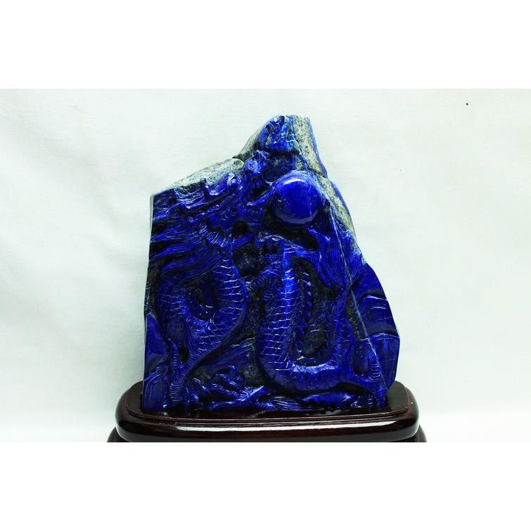 2.1Kg ラピスラズリ 手彫り 龍 置物 s3-5 : 誠安天然石専門店 - 通販