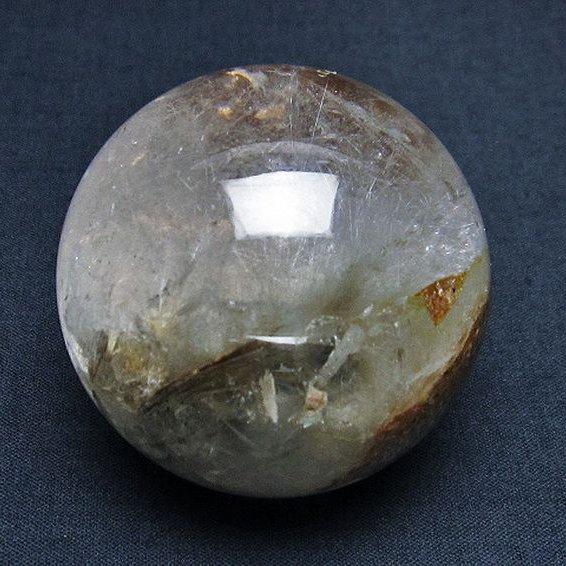 ガーデンクォーツ（庭園水晶）ルチル入り 丸玉 45mm t100-4519 : 誠安