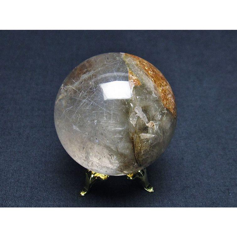 ガーデンクォーツ（庭園水晶）ルチル入り 丸玉 45mm t100-4519 : 誠安