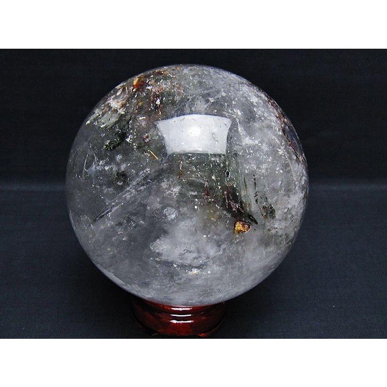2.1Kg ガーデンクォーツ（庭園水晶）ファントム 丸玉 120mm t100-4702