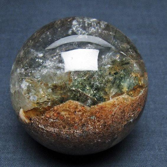 【天然石】ガーデン水晶(344g)、丸玉 高品質]ガーデンクォーツ丸玉/ガーデン水晶スフィア（直径34.5mm/希少