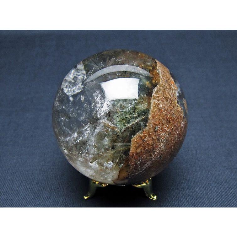 ガーデンクォーツ（庭園水晶）ルチル入り 丸玉 59mm t100-4834 : 誠安