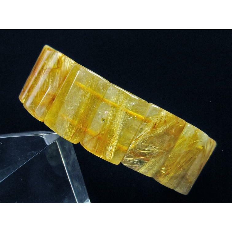 ◇ブレスレット　ゴールド　タイチン　ルチル　クォーツ　ハイグレード　　107】 プレミアム タイチンイエローゴールドルチルクォーツ(キャッツアイ効果