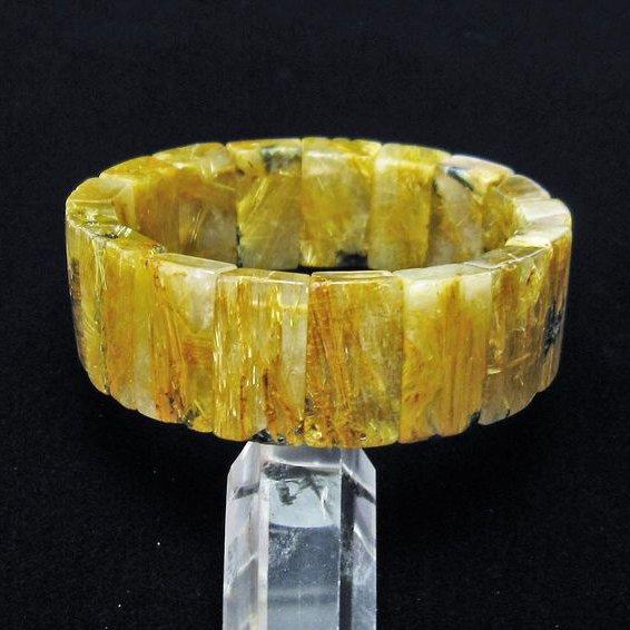 ルチルクォーツ バングル ゴールドタイチンルチル t107-3795 : 誠安