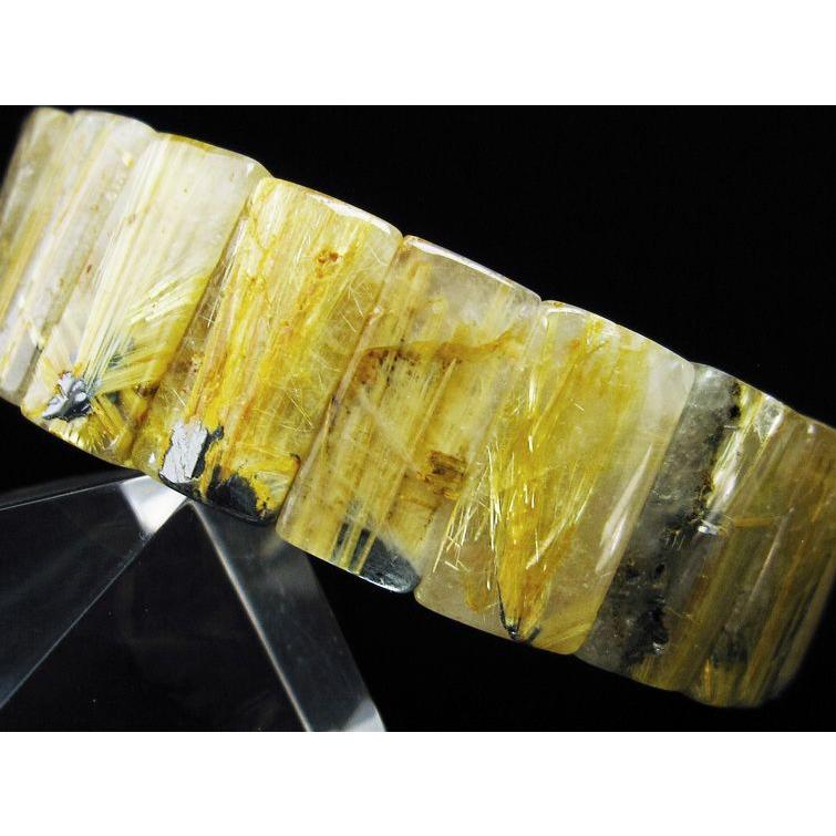 天然ゴールデン タイチンルチル バングル タイチン・ゴールデンルチルバングル 天然石ブレスレット