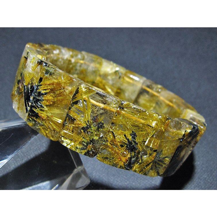 ルチルクォーツ バングル ゴールドタイチンルチル t107-4431 : 誠安