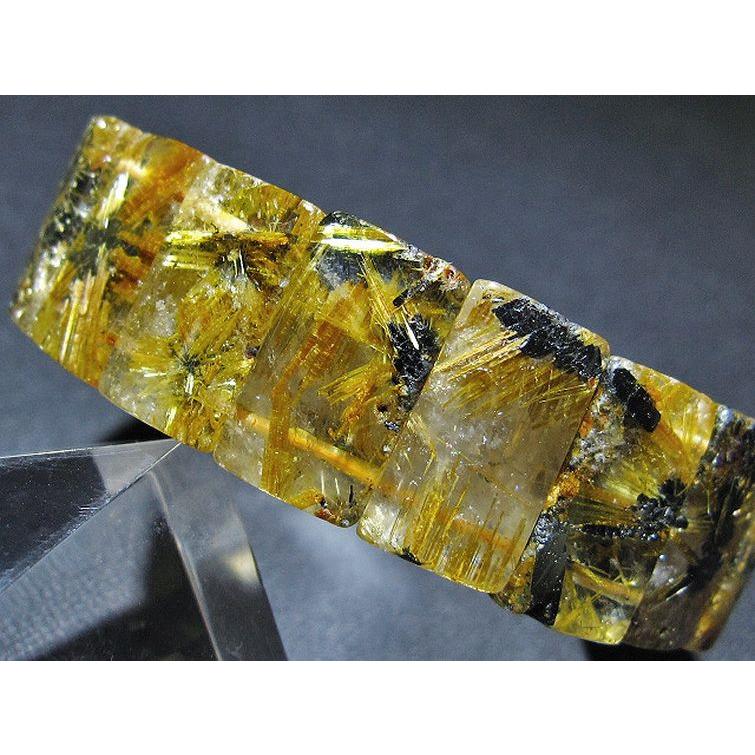 ゴールドタイチンルチル バングル t107-4433 : 誠安天然石専門店