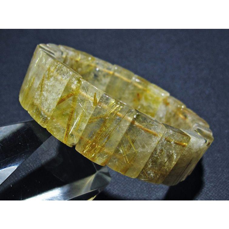 ゴールドタイチンルチル バングル t107-4454 : 誠安天然石専門店