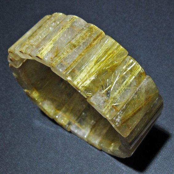 ゴールドタイチンルチル バングル t107-4465 : 誠安天然石専門店