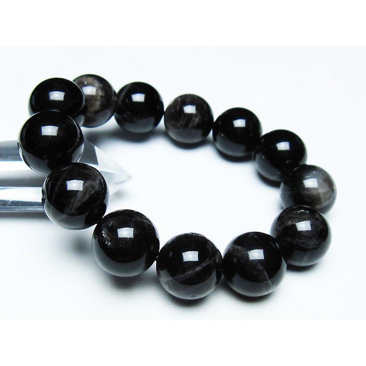 【高級】黒水晶 ブレスレット 18mm モリオン 純天然 黒水晶 ブレスレット 18mm t112-7380 : 誠安天然石