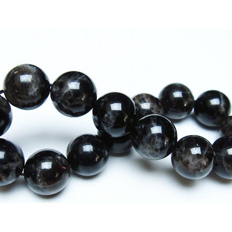 モリオン 純天然 黒水晶 ブレスレット 14mm t112-7741 : 誠安天然石