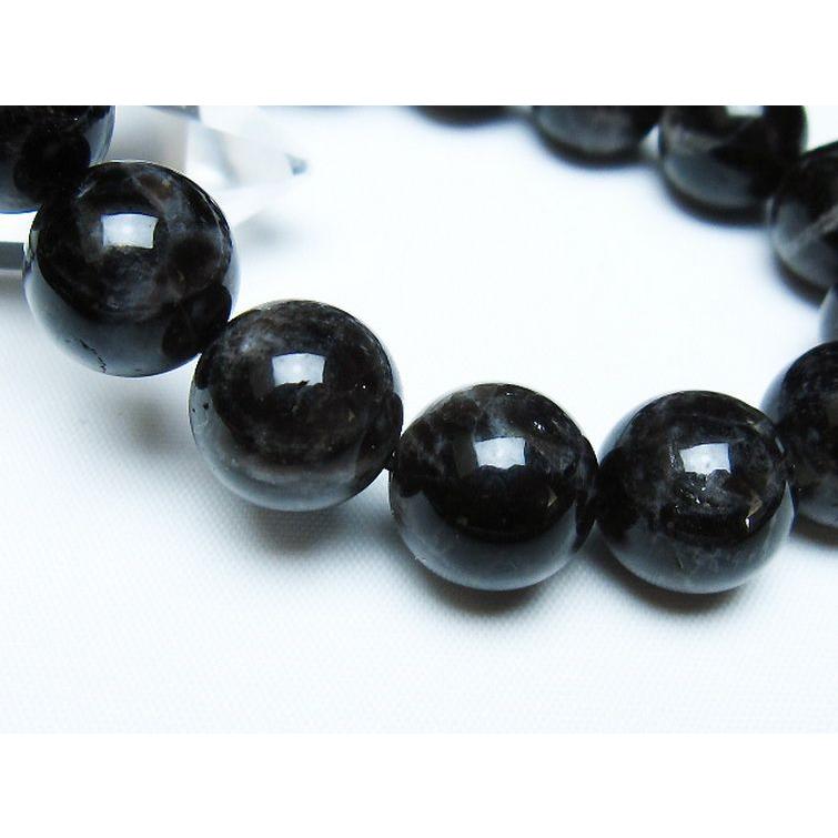 モリオン 純天然 黒水晶 ブレスレット 14mm t112-7746 : 誠安天然石