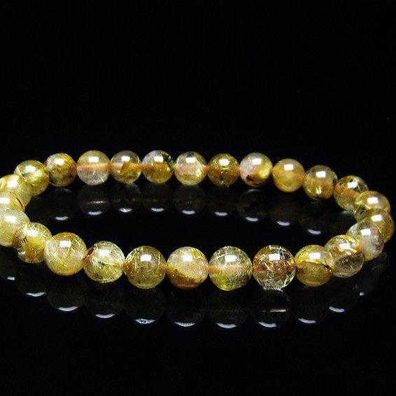 ルチルクォーツ ブレスレット ゴールドタイチンルチル 7mm t116-11710