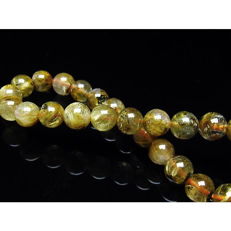 ルチルクォーツ ブレスレット ゴールドタイチンルチル 7mm t116-11710