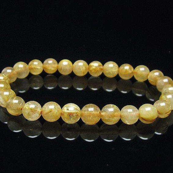 ルチルクォーツ ブレスレット ゴールドタイチンルチル 7mm t116-12016